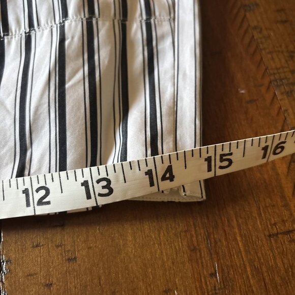 Theory Cotton Poplin Bustier Top Medium White Pin Stripe - Picture 5 of 5